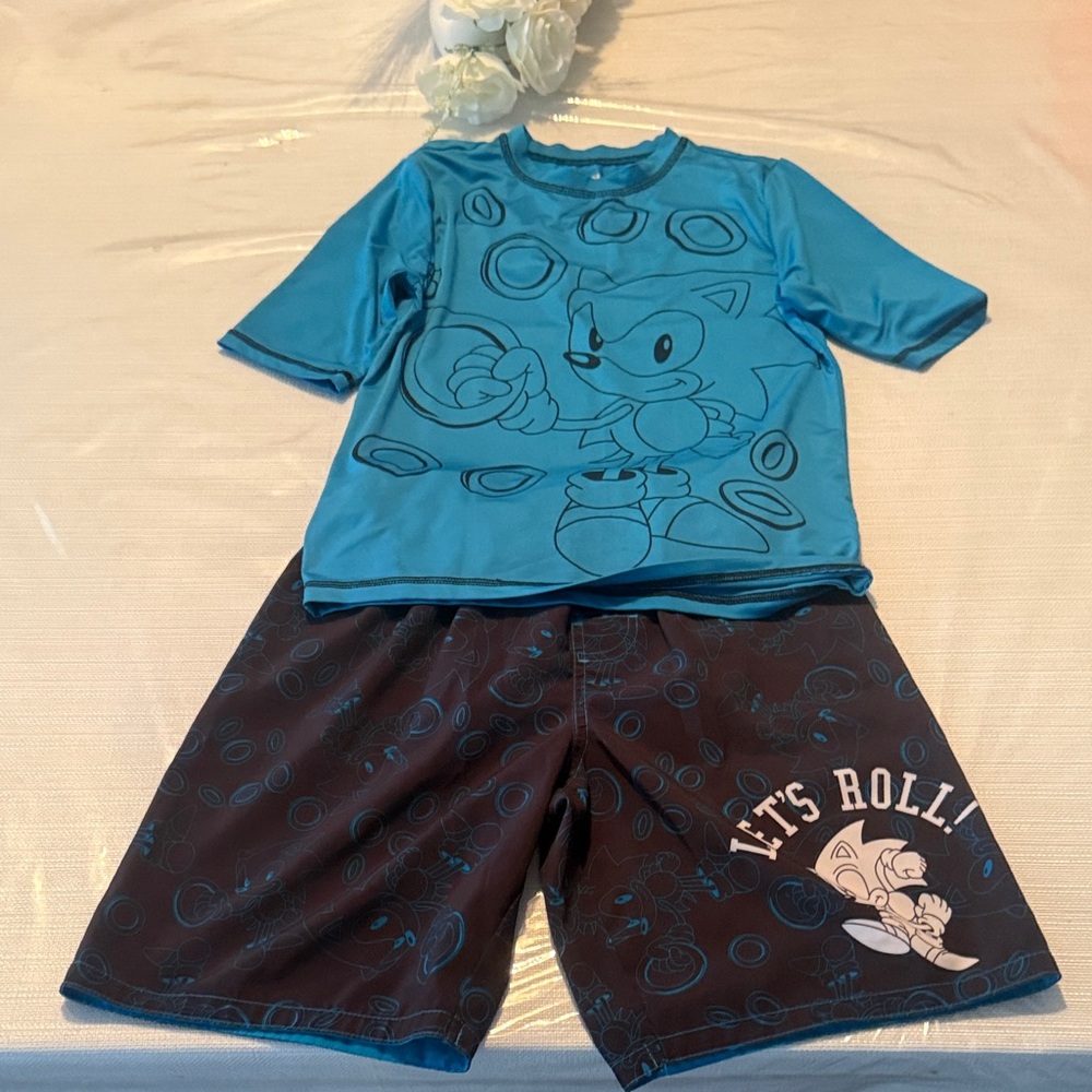 Sonic the Hedgehog Kids Swim Trunks - Blue and Black